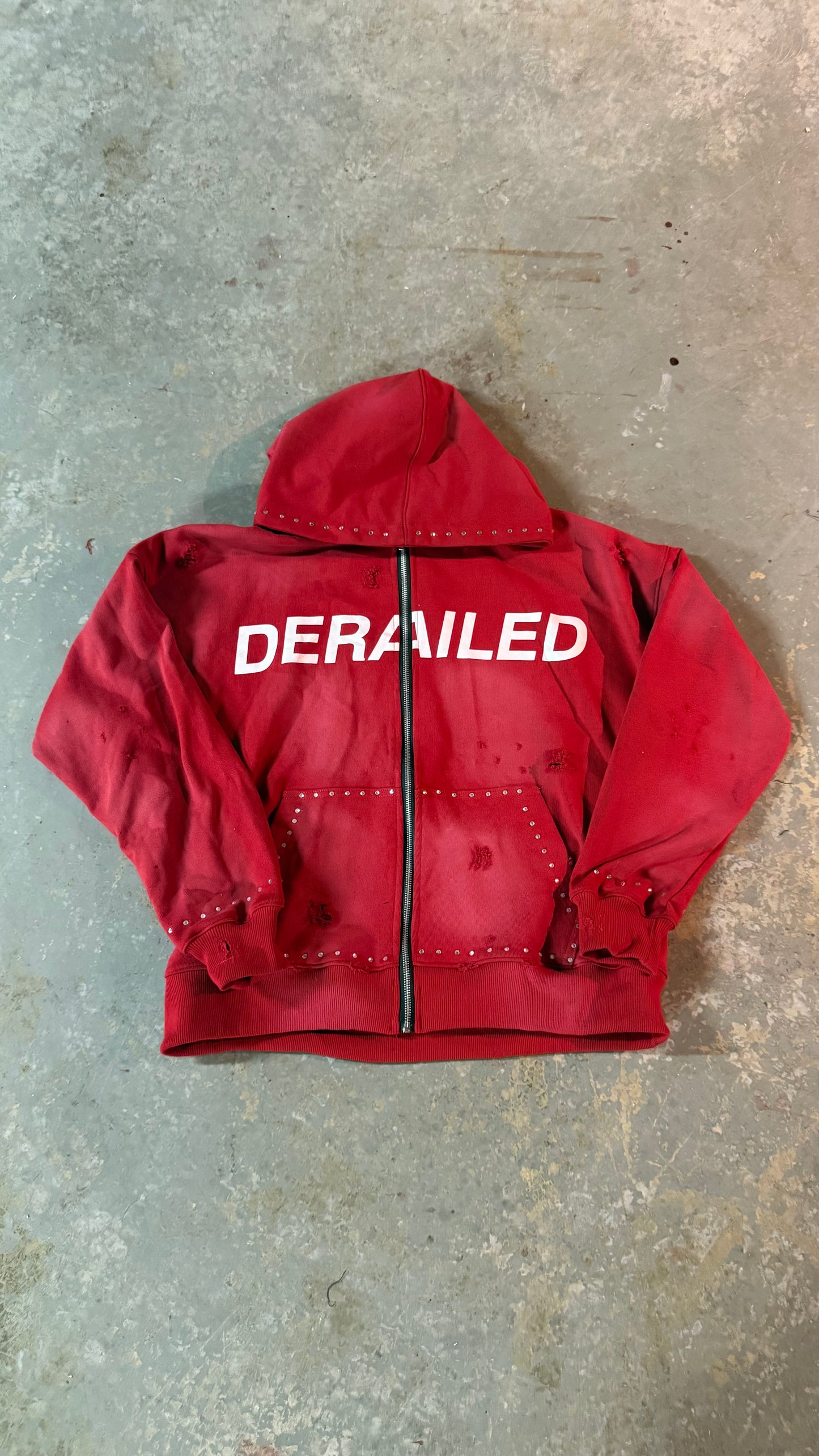 Derailed Distressed Zip-up